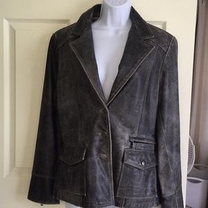 Rogue leather distressed leather blazer